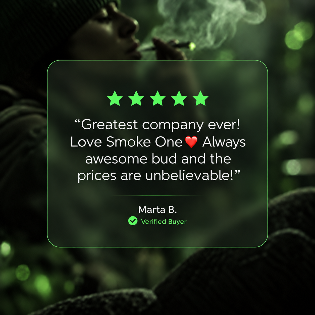 Smoke One verified buyer review